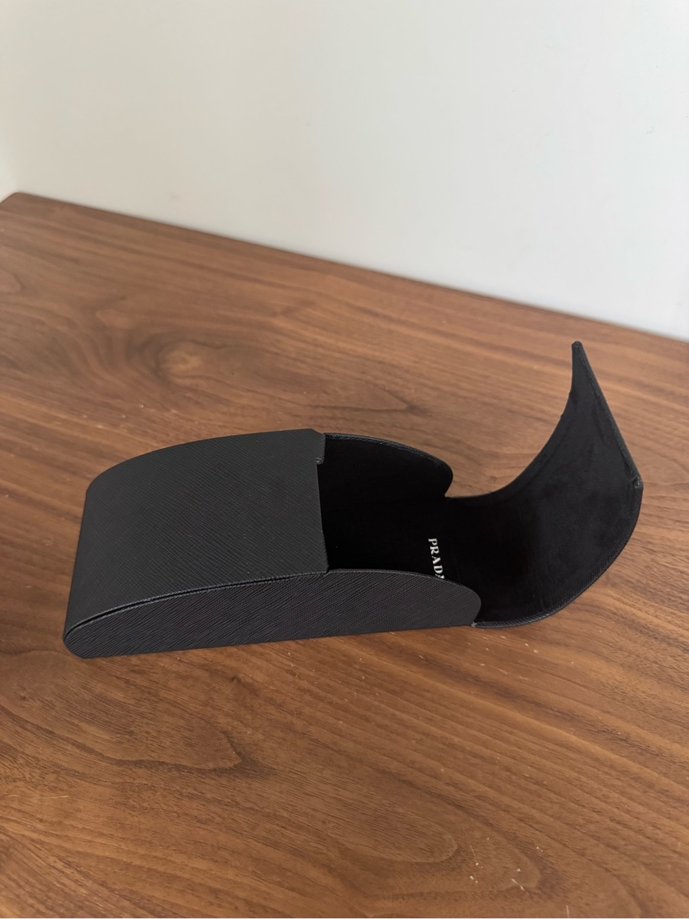 Prada Black Textured Eyewear Case